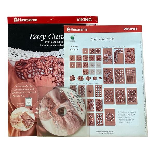 HUSQVARNA VIKING #230- Easy Cutwork Booklet & CD, 920-269-096 - Picture 3 of 4
